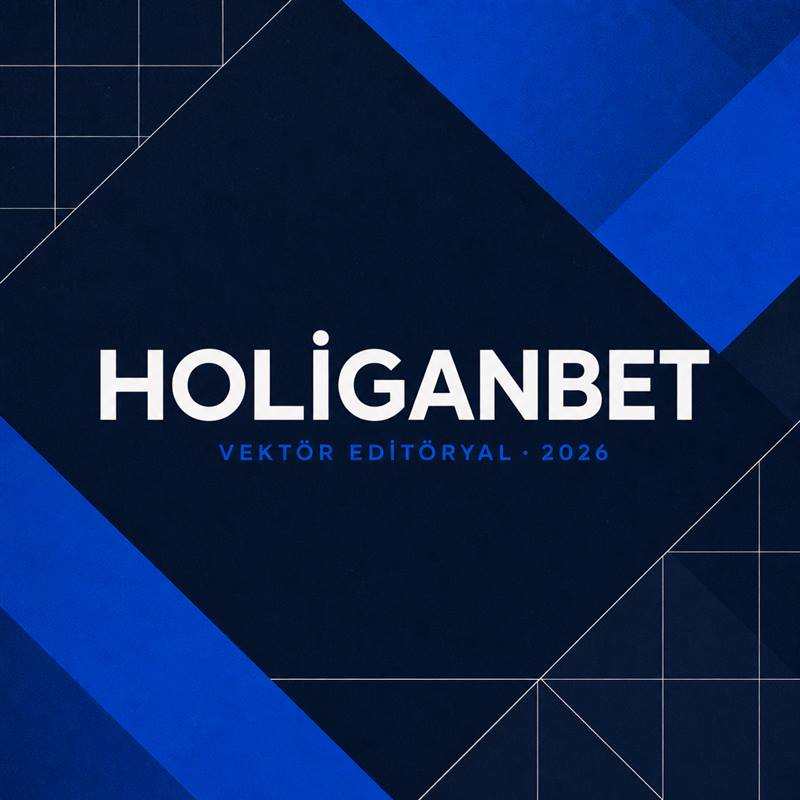 Holiganbet inceleme kapak düzlemi — kobalt ve lacivert geometrik kompozisyon